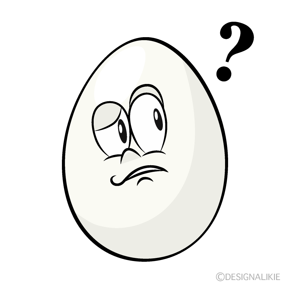 Thinking Egg Cartoon Character Image