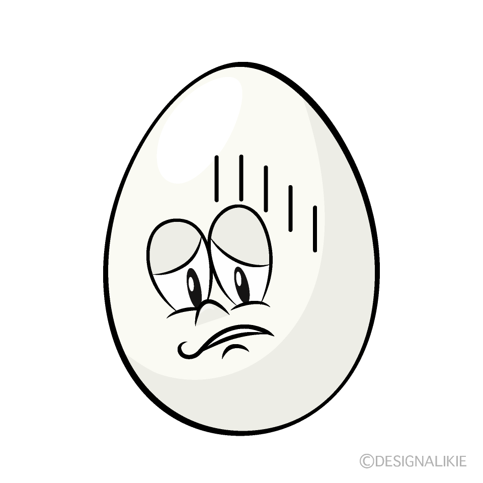 Depressed Egg Cartoon Character Image