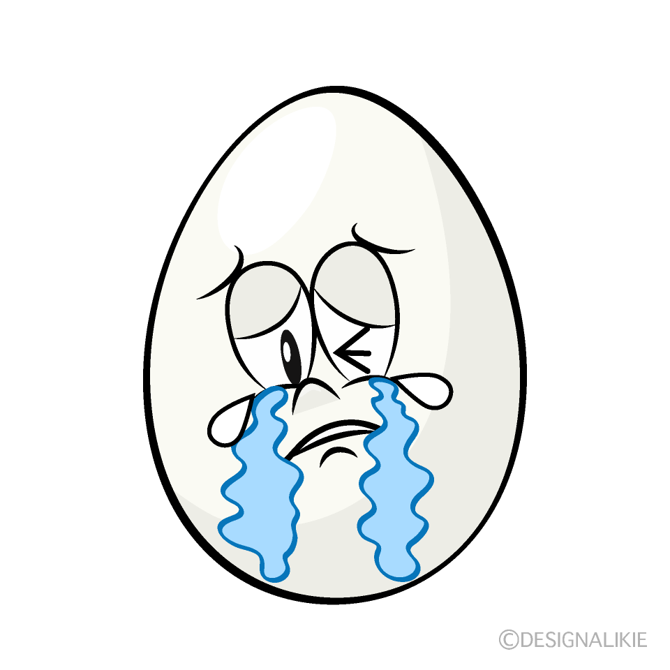 Crying Egg Cartoon Character Image
