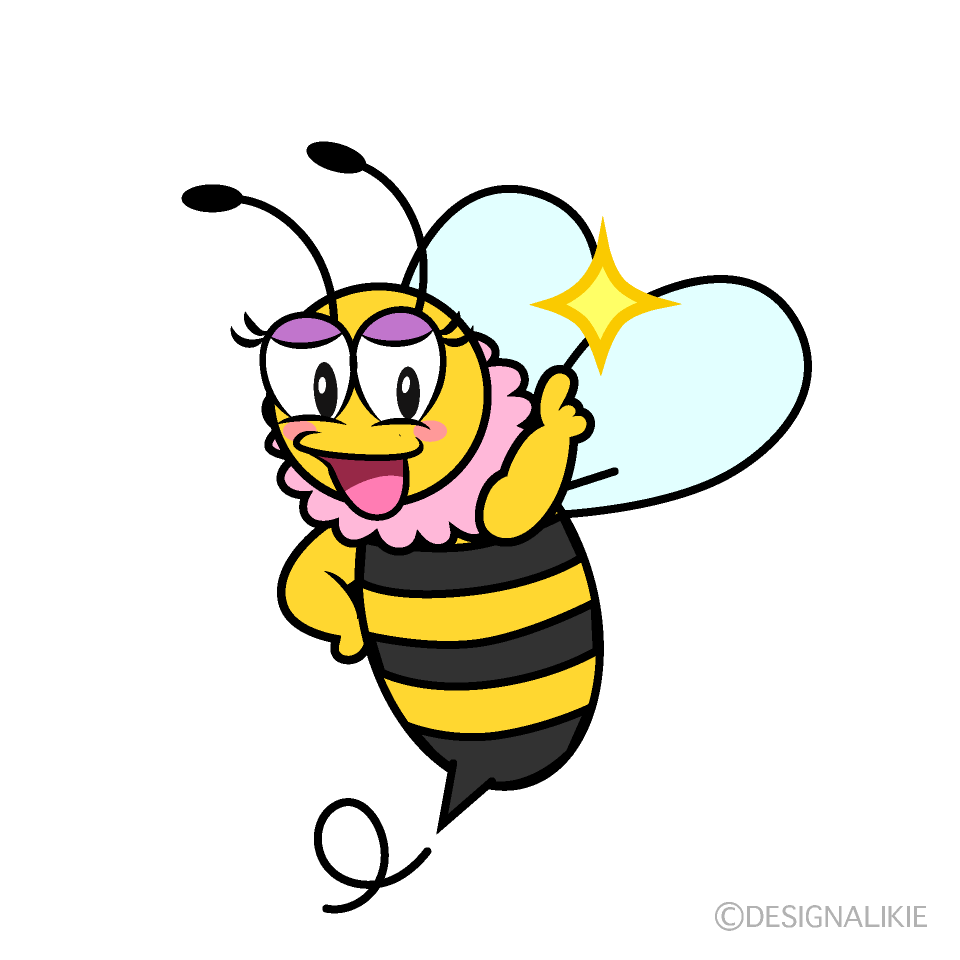 Posing Girl Bee Cartoon Character Image