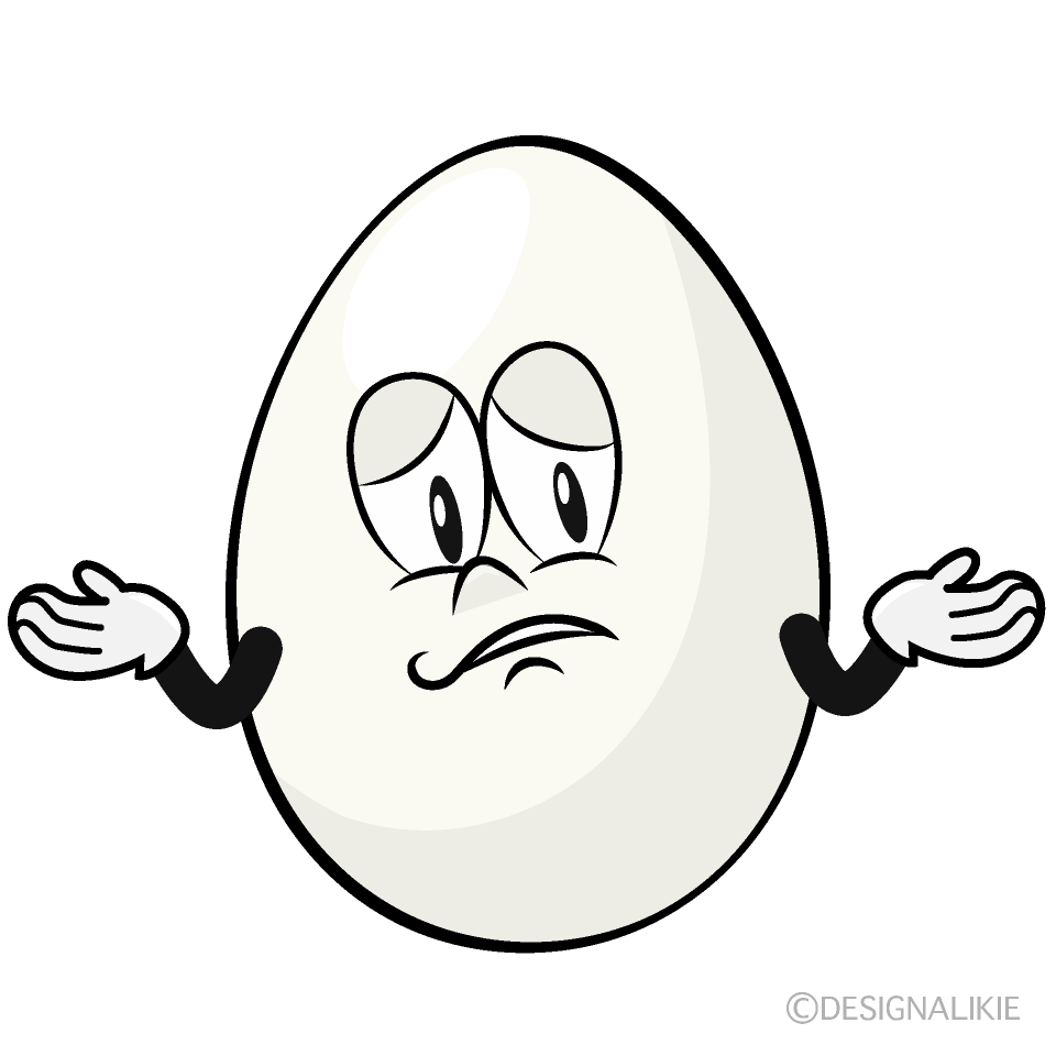 Troubled Egg Cartoon Character Image