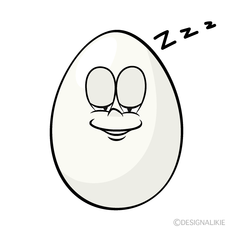 Sleeping Egg Cartoon Character Image