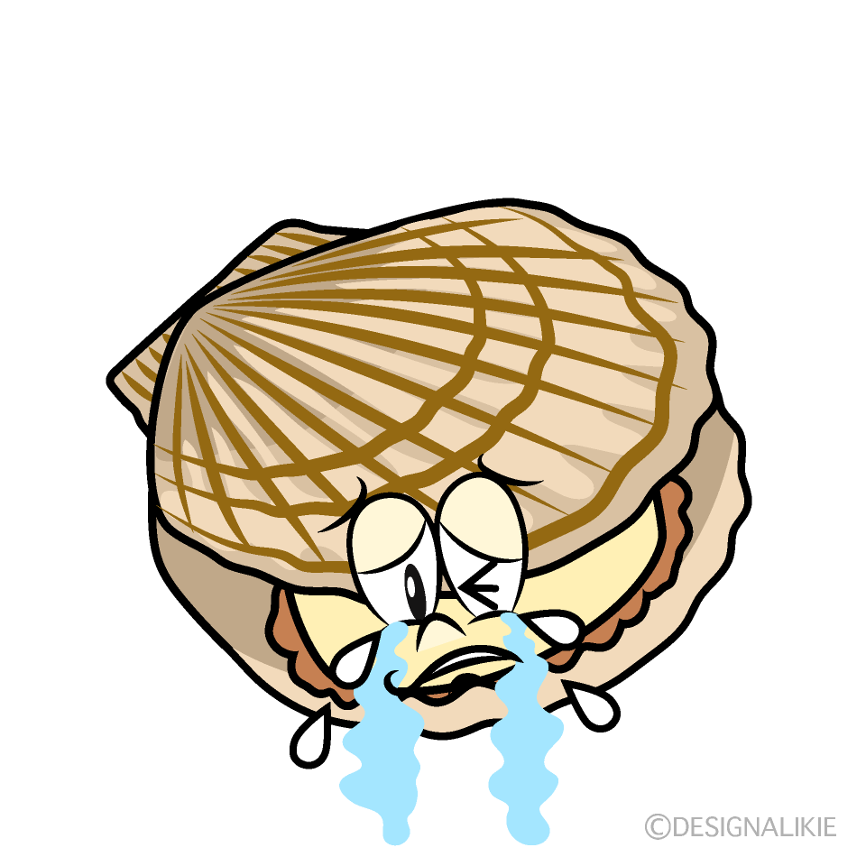 Crying Scallop Cartoon Character Image