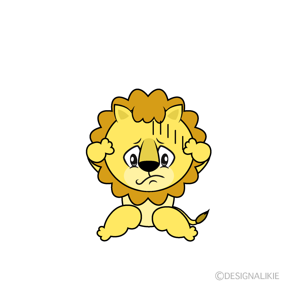 Depressed Lion Cartoon Character Image