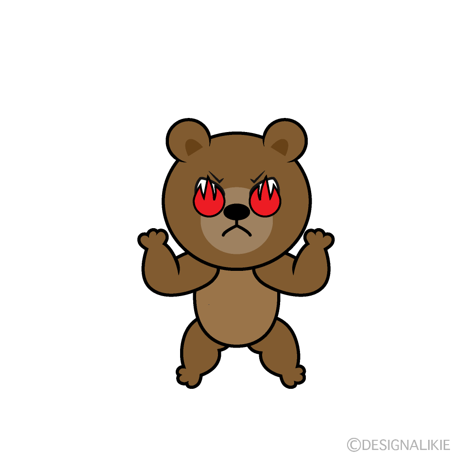 Enthusiastic Bear Cartoon Character Image