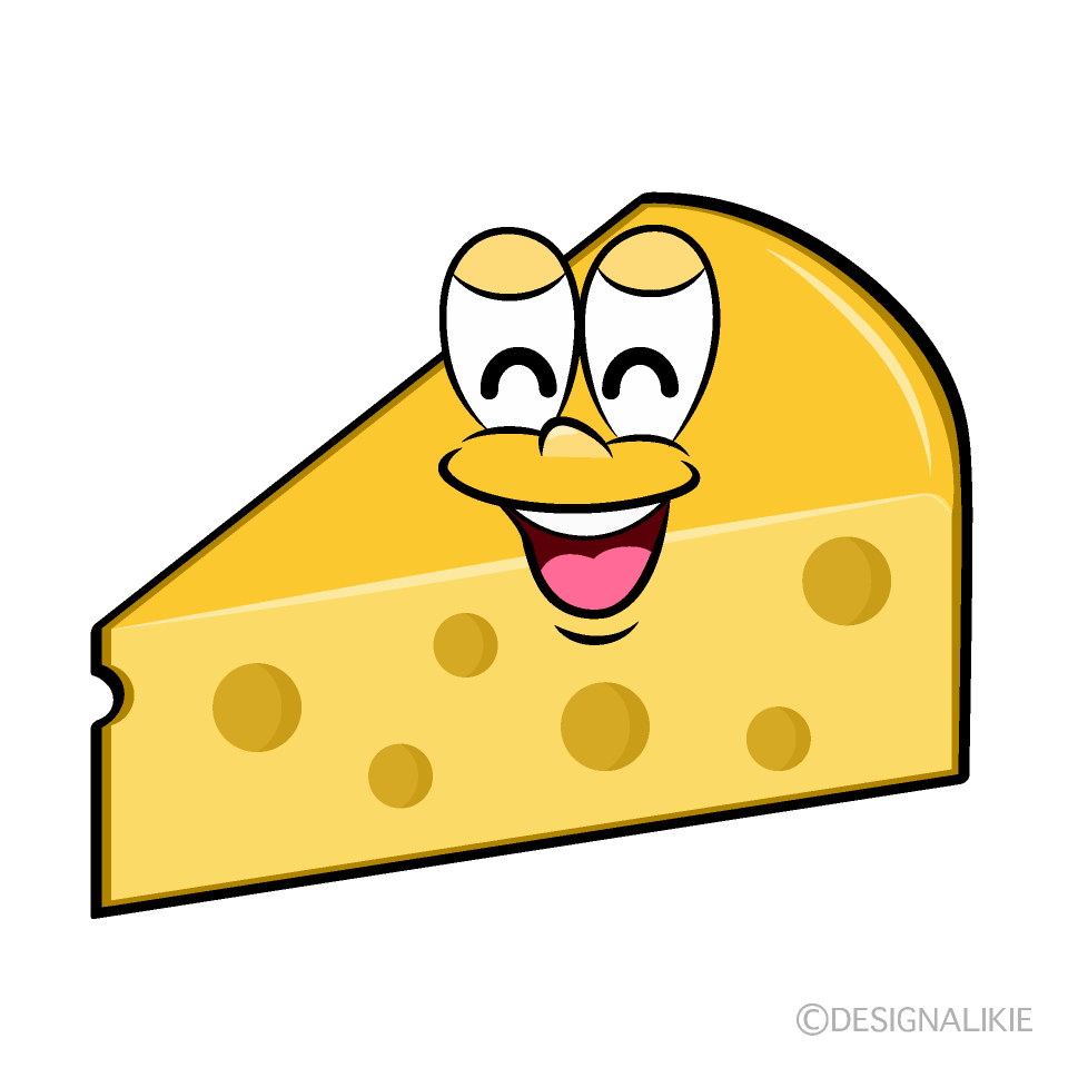 Smiling Cheese Cartoon Character Image
