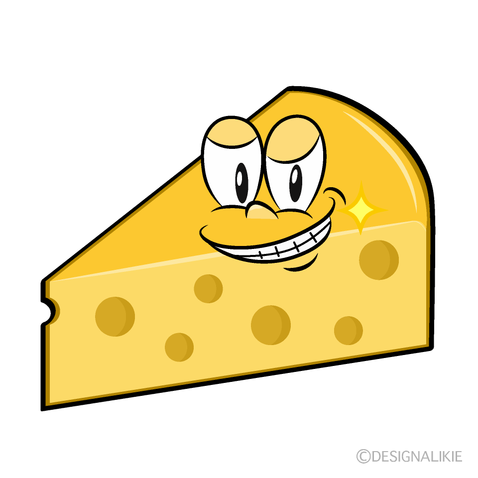 Grinning Cheese Cartoon Character Image