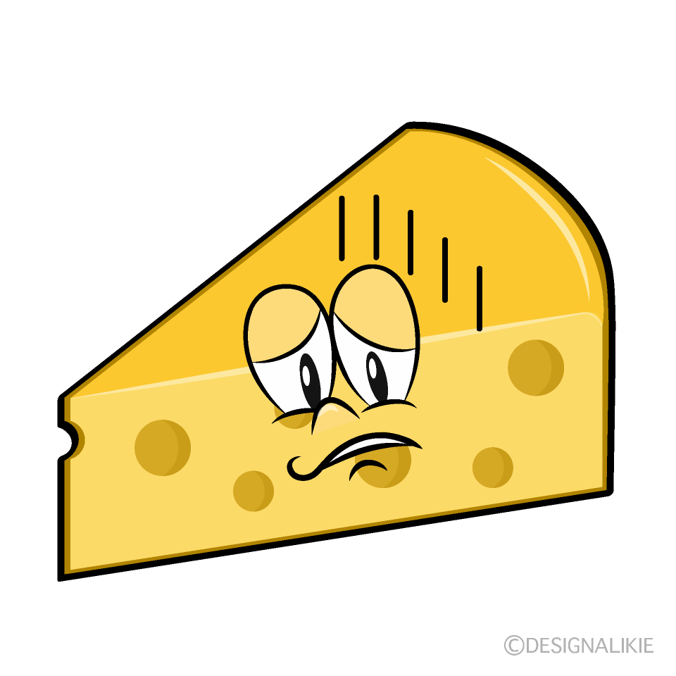 Depressed Cheese Cartoon Character Image