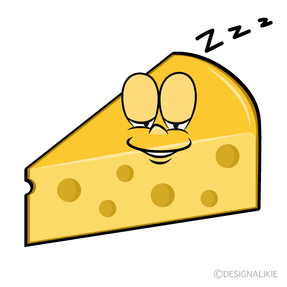 Sleeping Cheese Cartoon Character Image
