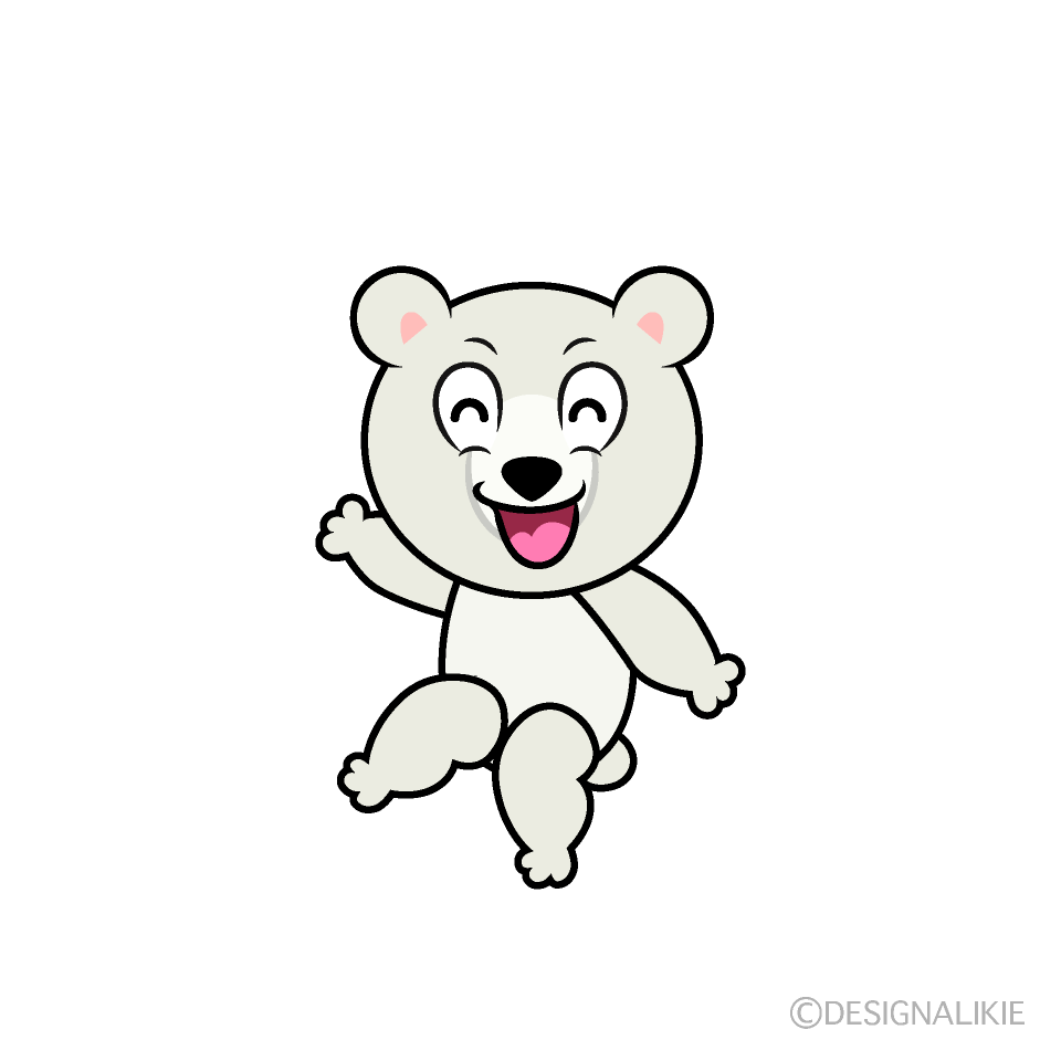 Smiling Polar Bear Cartoon Character Image