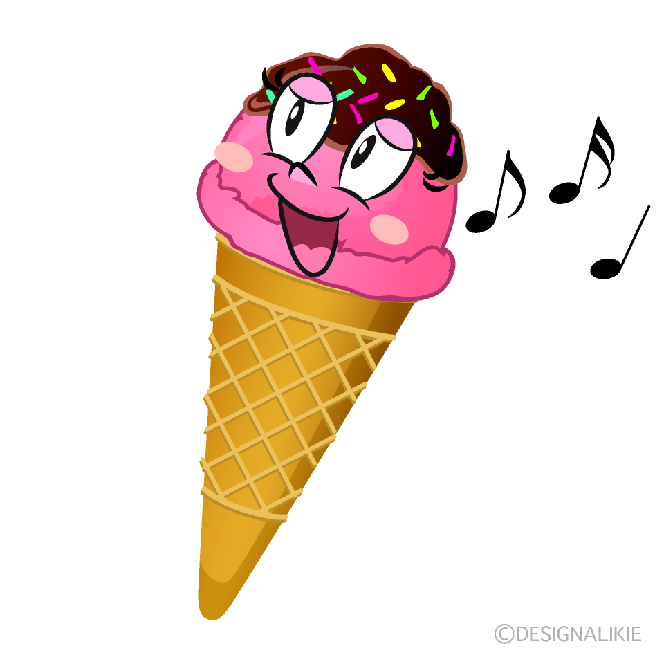 Singing Ice Cream Cartoon Character Image