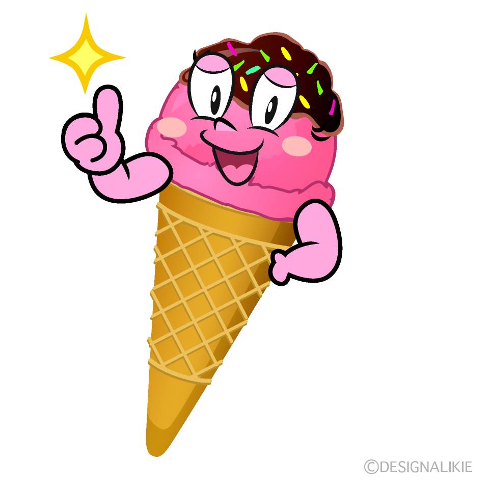 Thumbs Up Ice Cream Cartoon Character Image
