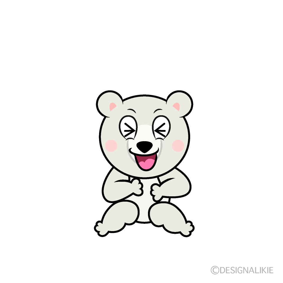 Laughing Polar Bear Cartoon Character Image