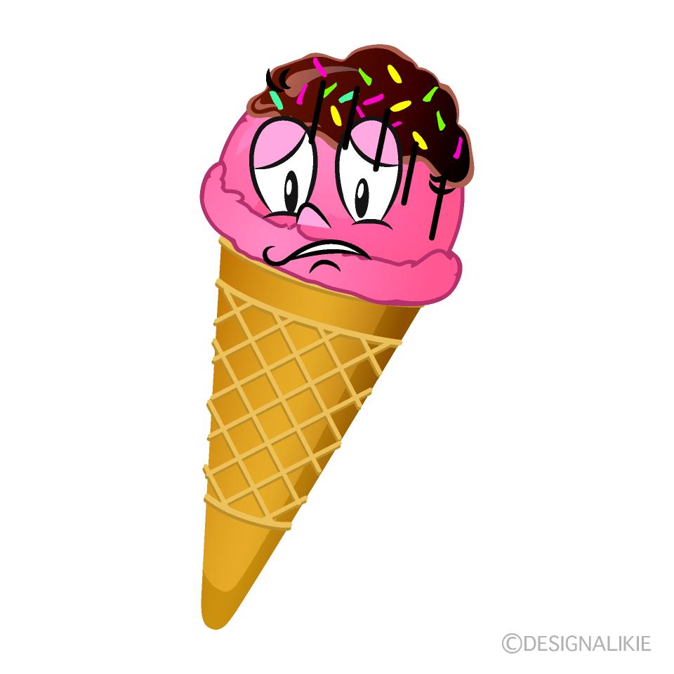 Depressed Ice Cream Cartoon Character Image