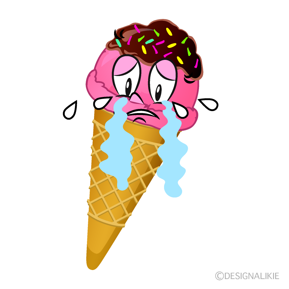 Crying Ice Cream Cartoon Character Image