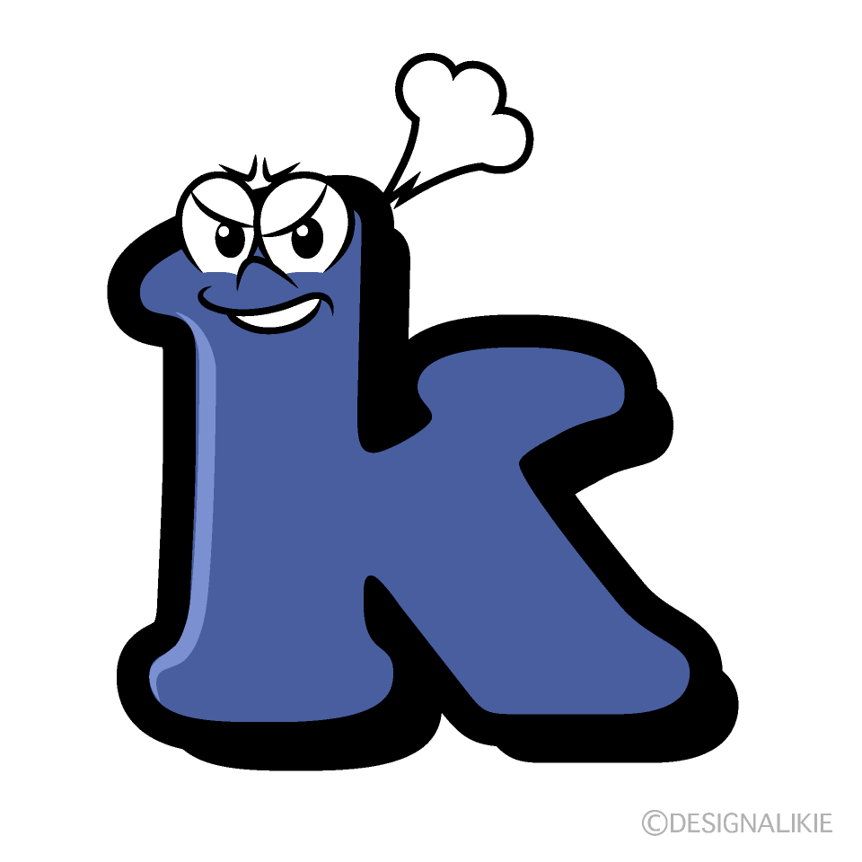 k minúscula Enojada Animado