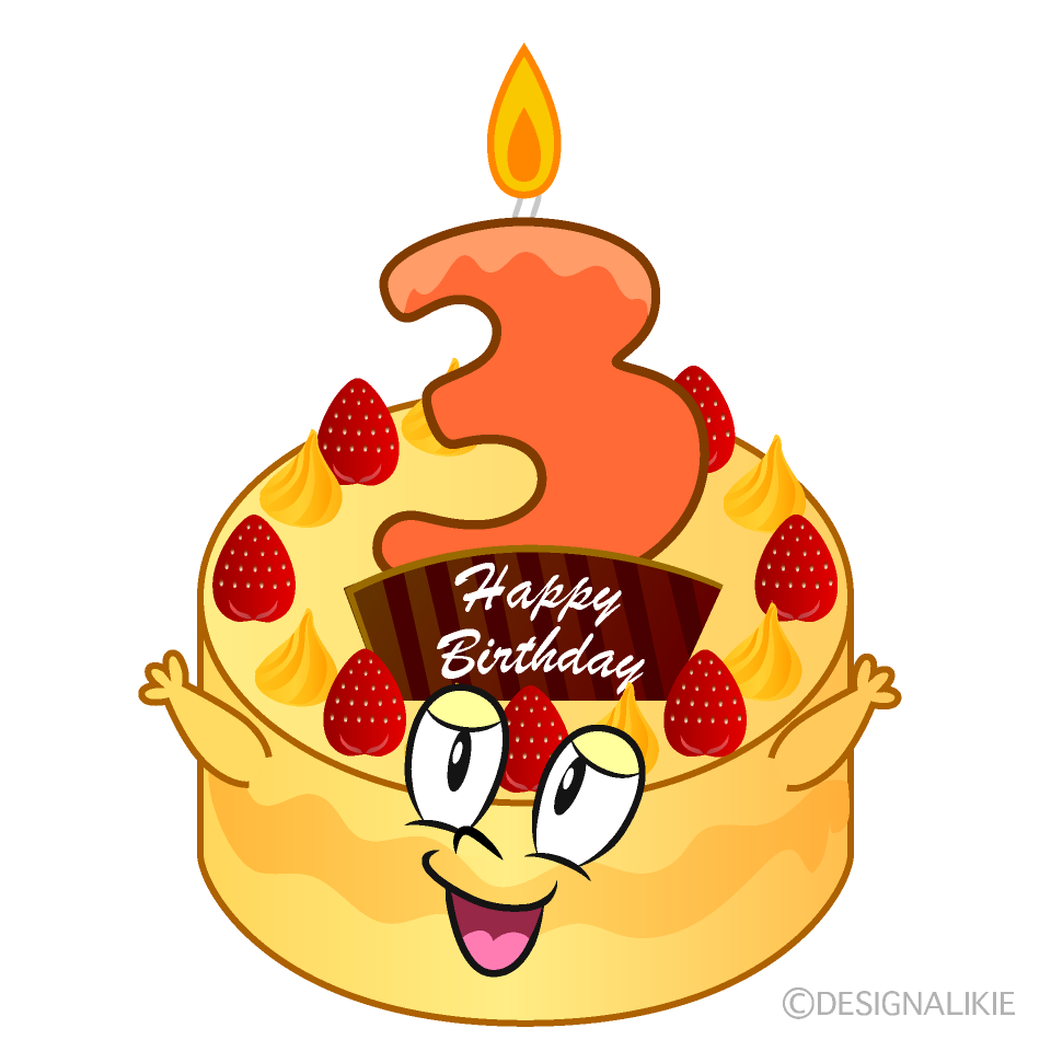 3rd Birthday Cake Cartoon Character Image