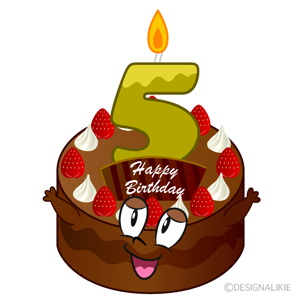5th Birthday Cake Cartoon Character Image