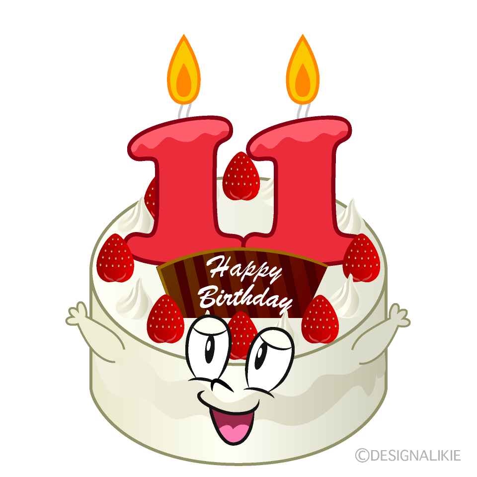 11th Birthday Cake Cartoon Character Image