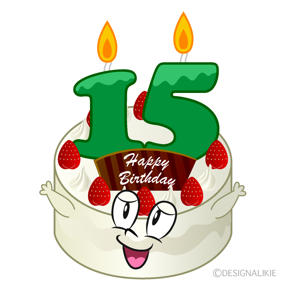 15th Birthday Cake Cartoon Character Image