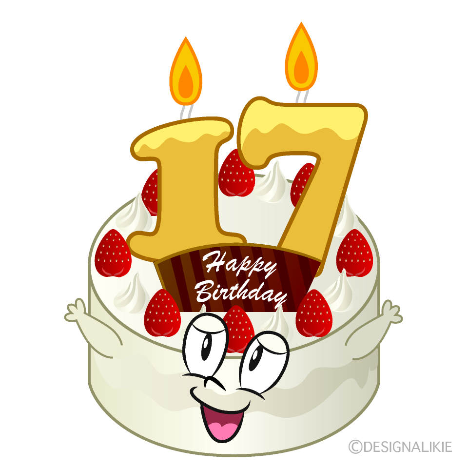 17th Birthday Cake Cartoon Character Image