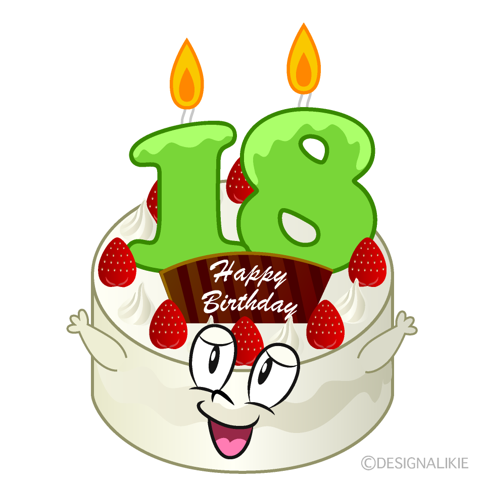 18th Birthday Cake Cartoon Character Image