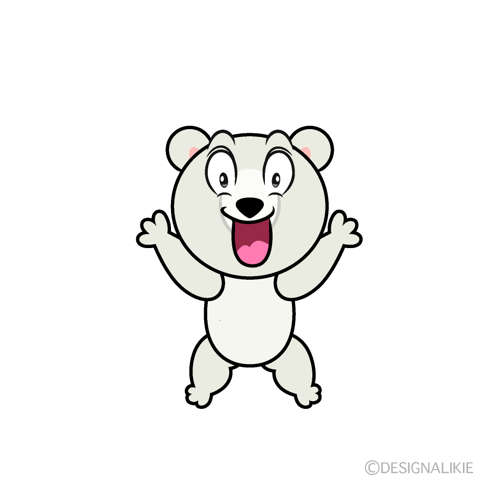 Surprised Polar Bear Cartoon Character Image