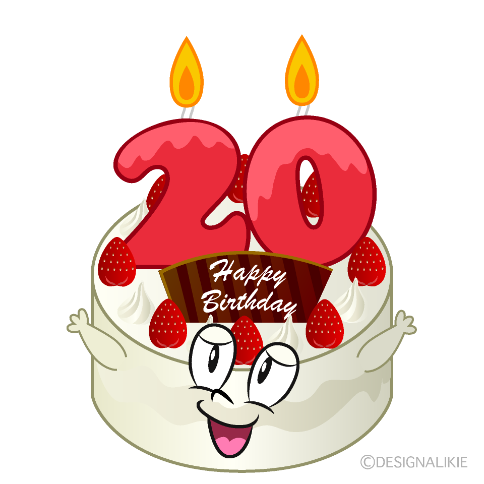 20th Birthday Cake Cartoon Character Image
