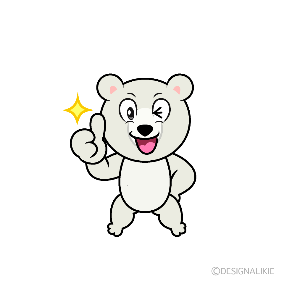 Thumbs Up Polar Bear Cartoon Character Image