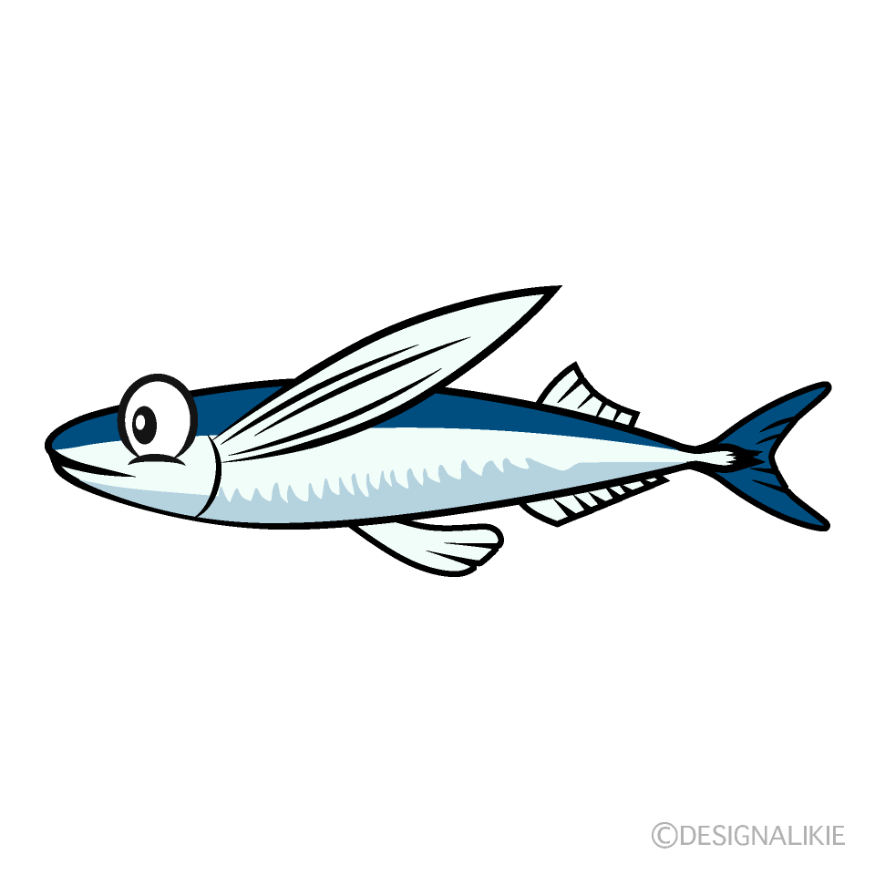 Flying Fish Cartoon Character Image