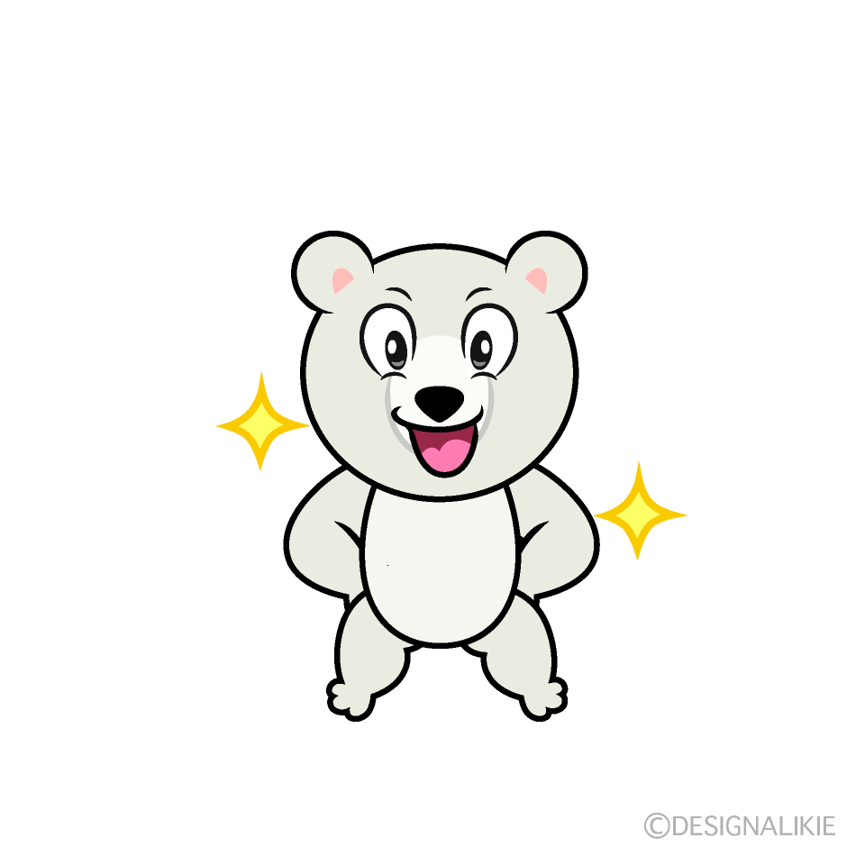 Glitter Polar Bear Cartoon Character Image