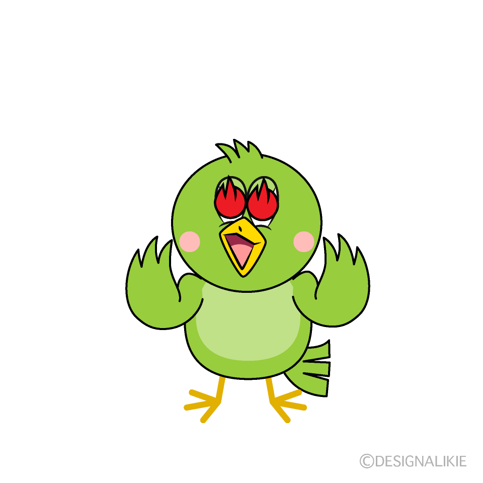Pájaro Verde Entusiasta Animado