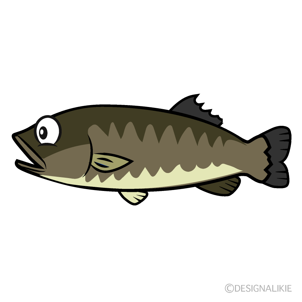 Black Bass Cartoon Character Image