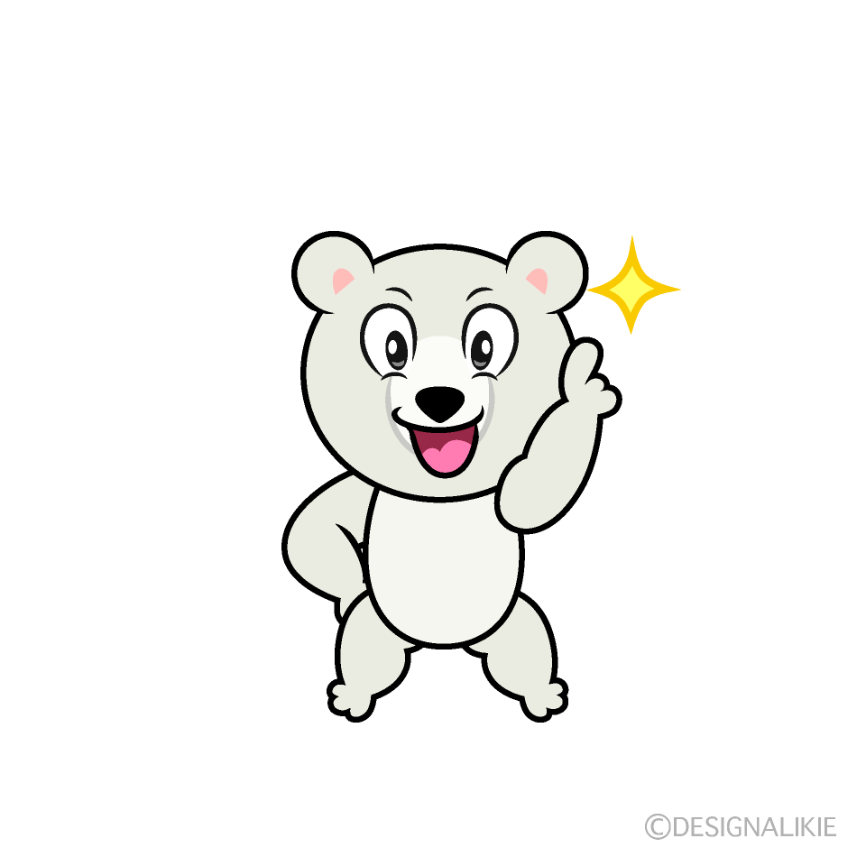 Posing Polar Bear Cartoon Character Image