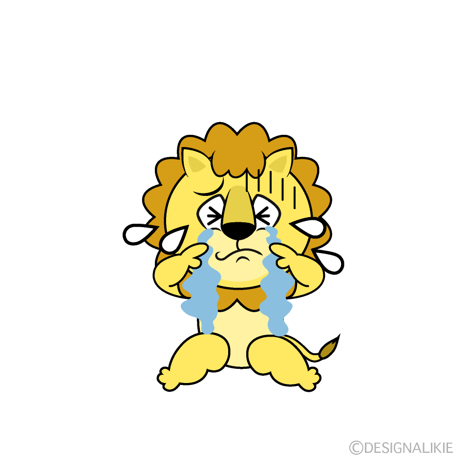 Crying Lion Cartoon Character Image
