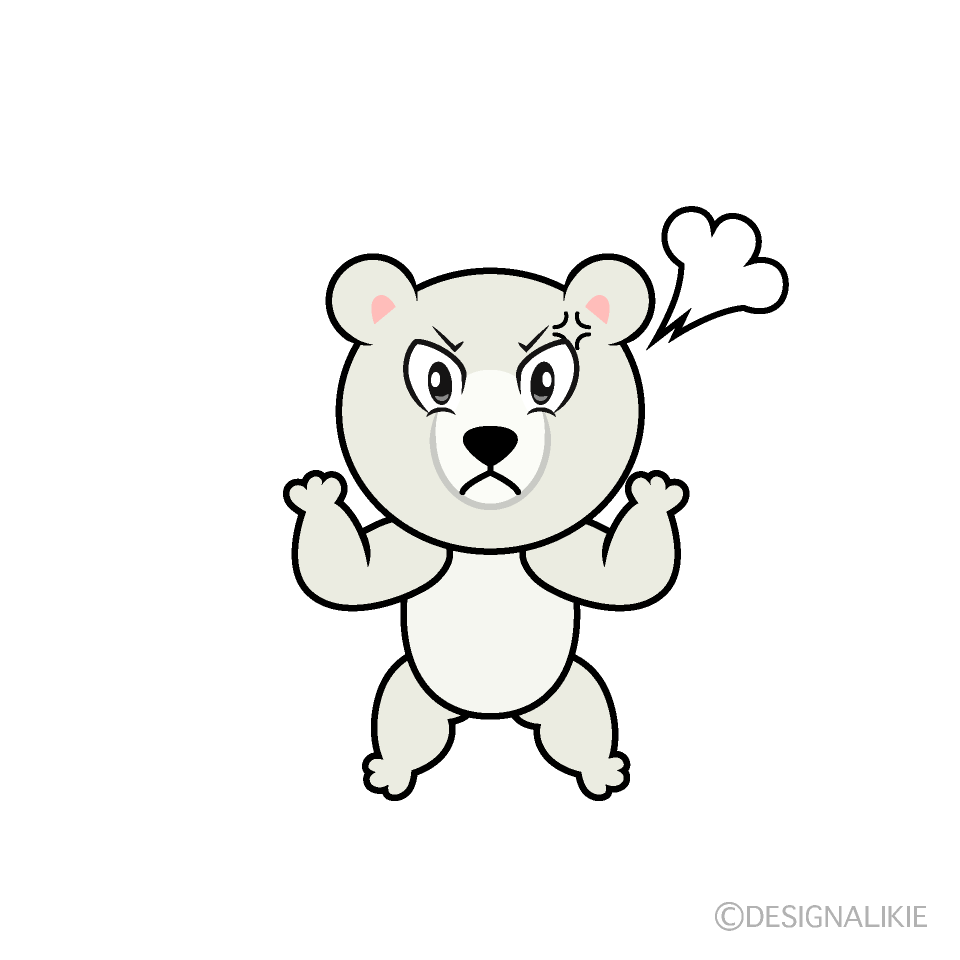 Angry Polar Bear Cartoon Character Image