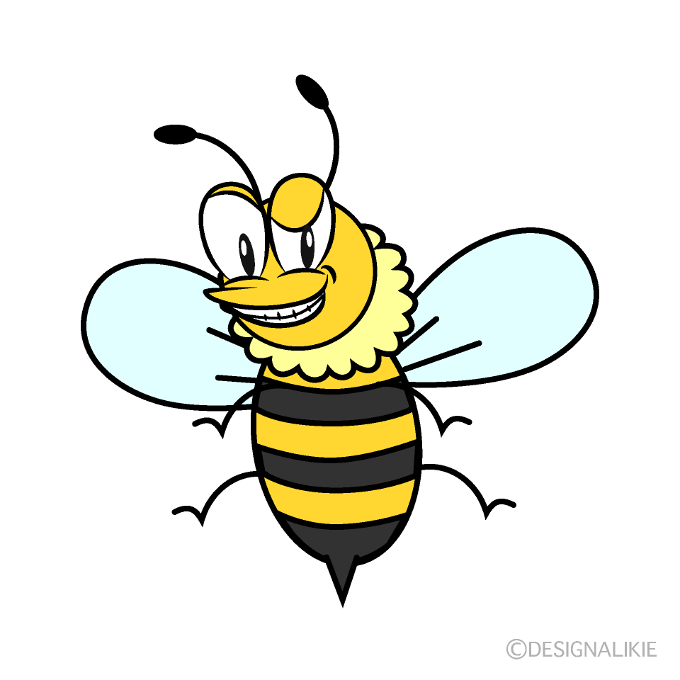 Grinning Honey Bee Cartoon Character Image