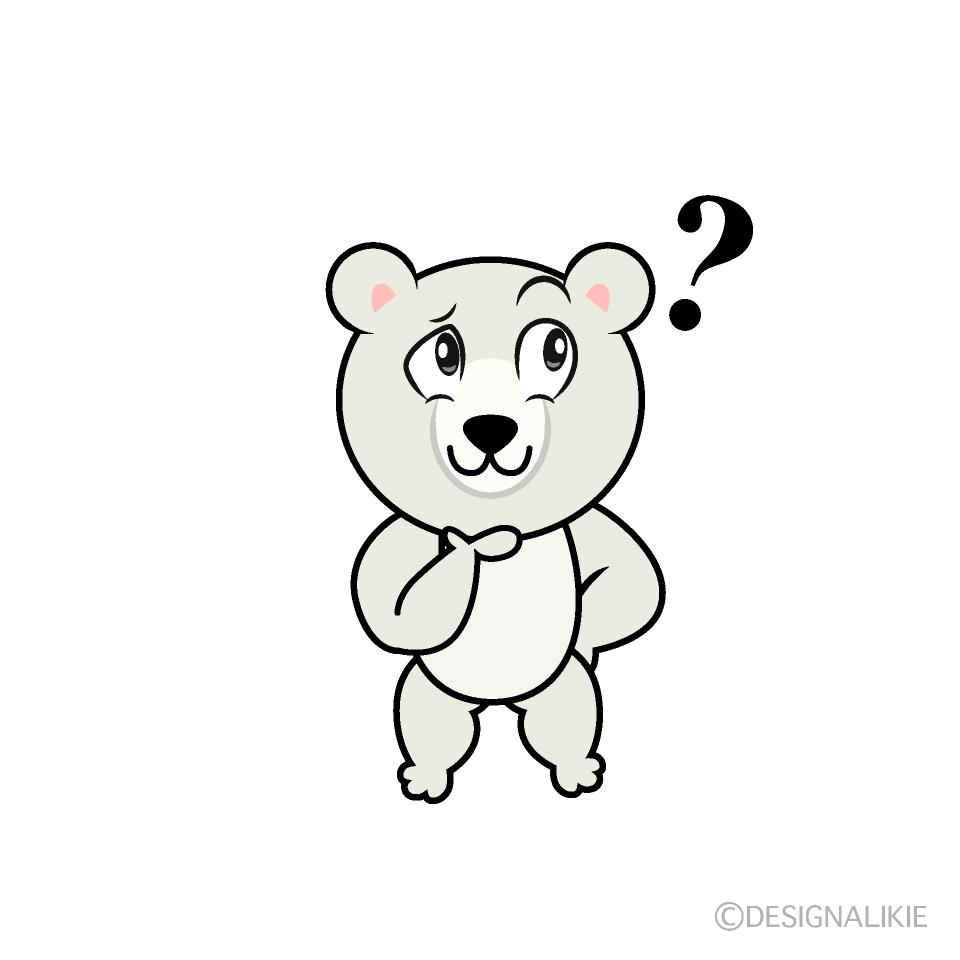 Thinking Polar Bear Cartoon Character Image
