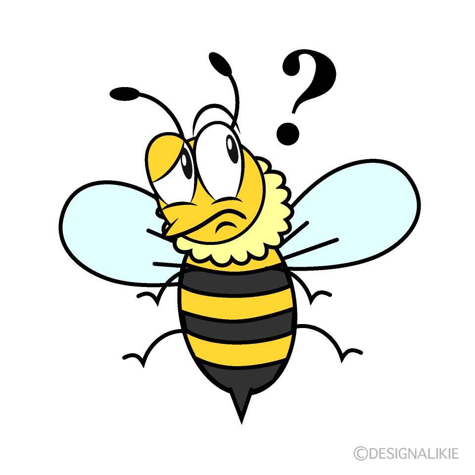 Thinking Honey Bee Cartoon Character Image