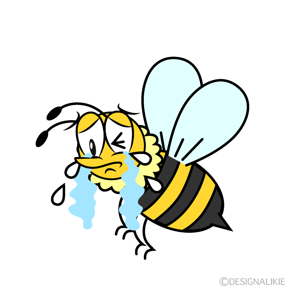 Crying Honey Bee Cartoon Character Image