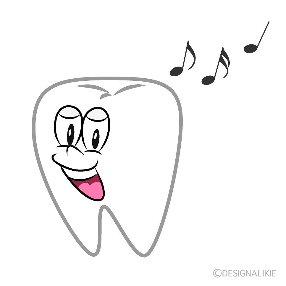 Singing Tooth Cartoon Character Image