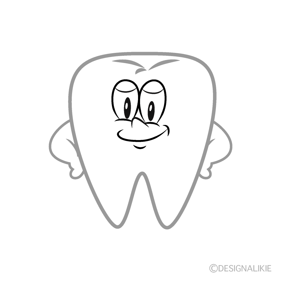Confident Tooth Cartoon Character Image