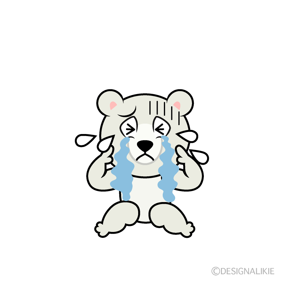 Crying Polar Bear Cartoon Character Image
