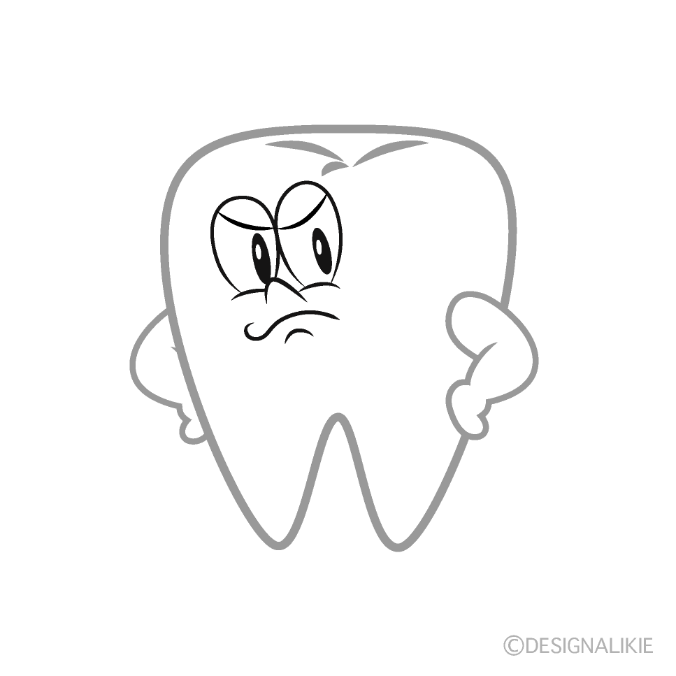 Angry Tooth Cartoon Character Image