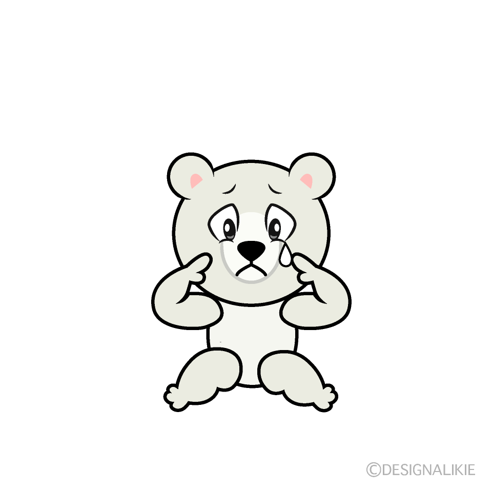Sad Polar Bear Cartoon Character Image