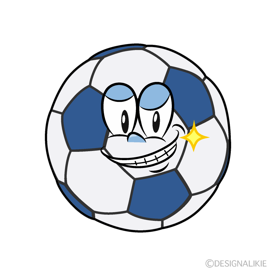 Grinning Soccer Ball Cartoon Character Image