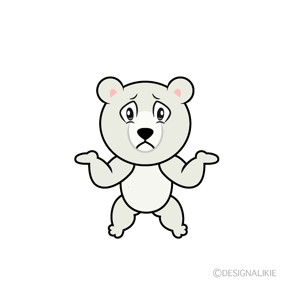 Troubled Polar Bear Cartoon Character Image