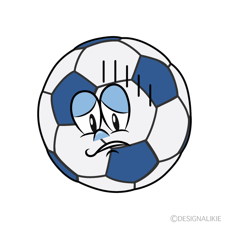 Depressed Soccer Ball Cartoon Character Image