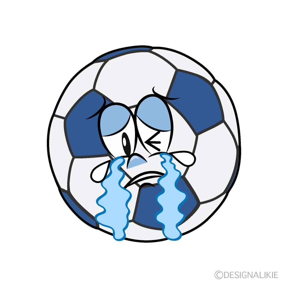 Crying Soccer Ball Cartoon Character Image