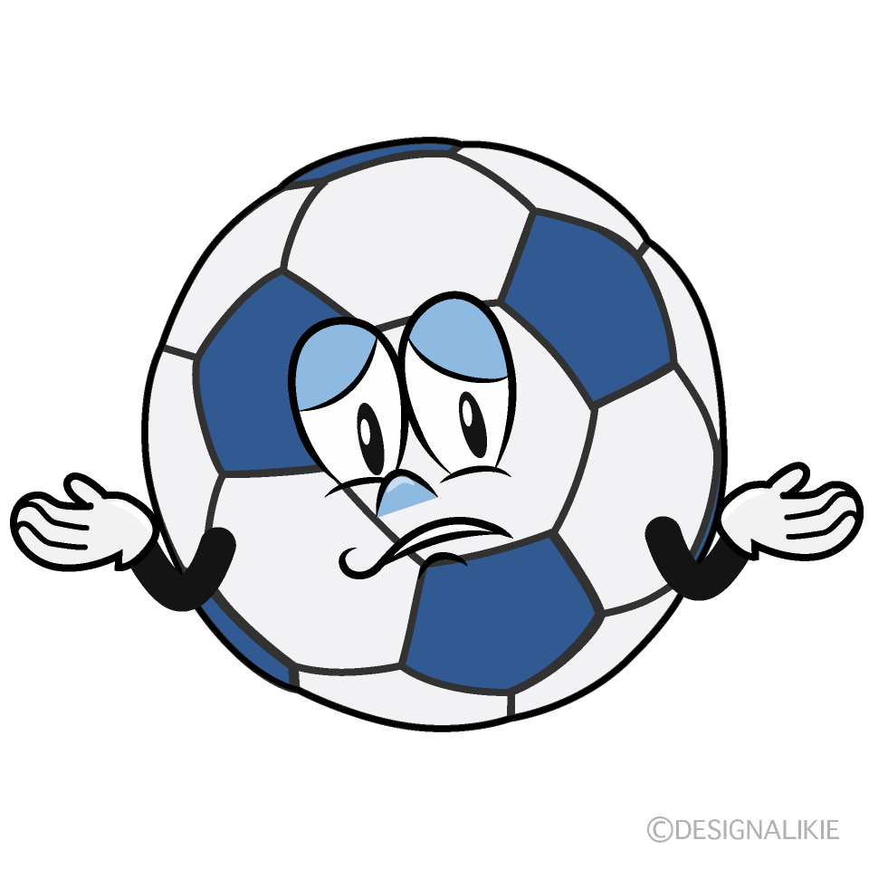 Balón de fútbol Preocupado Animado